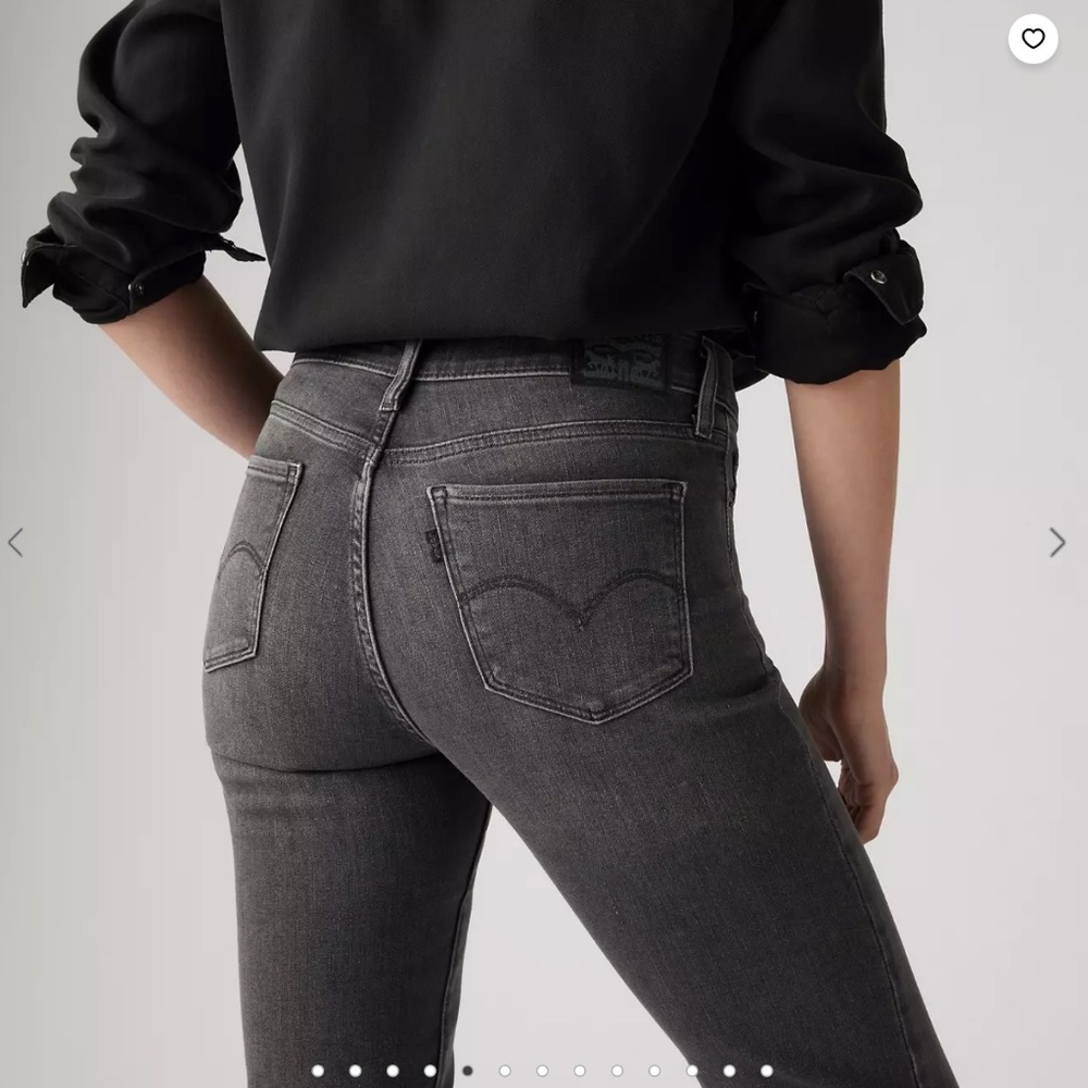 Levi's Mid Rise Dark Grey Slim Shaping Stretchy Jeans
